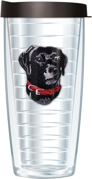 Black Lab Puppy Dog Face w/Black Lid Tumbler Cup 22 Oz | Fantastic Temperature Retention, Thermal Insulated! Dishwasher and Microwave Safe | BPA Free| Great Gift Idea