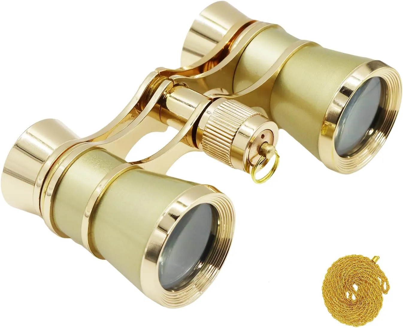 BLACKICE Opera Glasses, Opera Binoculars, 3X25 Theater Binoculars Compact with Chain for Adults Kids Women in Concert Theater Opera (Golden with Chain)