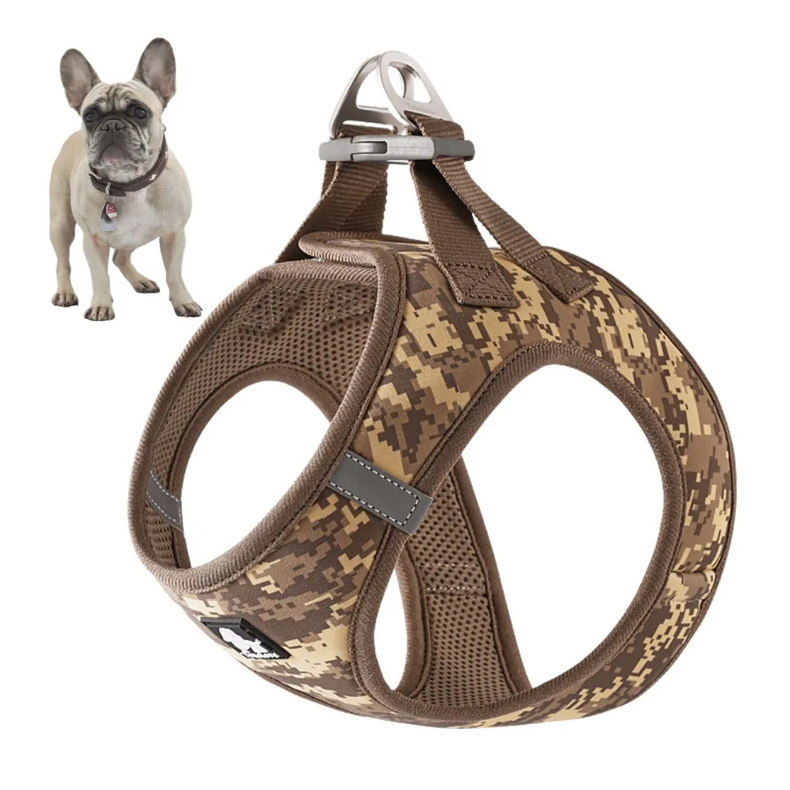 BloomPup Frenchie Floral Harness with Reflective Straps