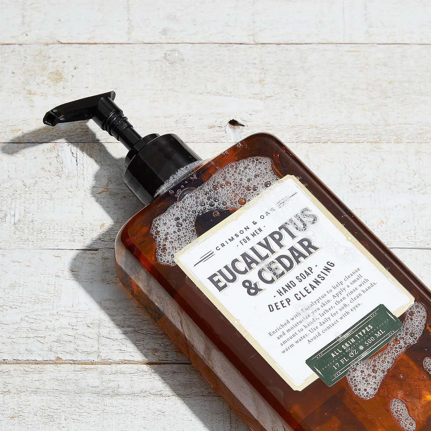 Body Prescriptions Crimson & Oak Men's Deep Cleansing Hand Soap with Pump Dispenser, 17 Fl Oz (Pack of 2), Eucalyptus & Cedar