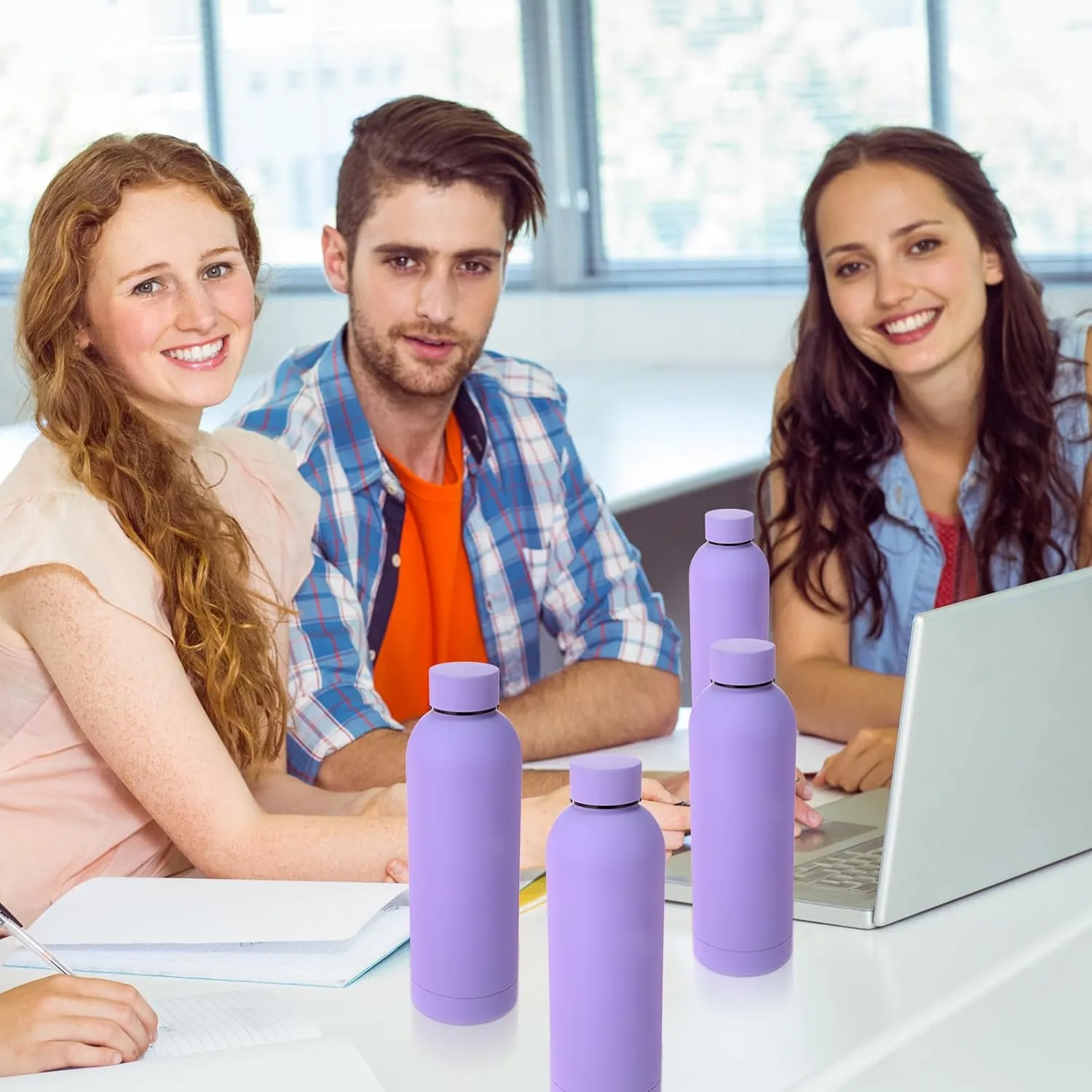 Bokon 10 Pcs Stainless Steel Water Bottle Bulk Double Layer Vacuum 17 oz Small Mouth Sport Insulated Metal Graduation Teacher CNA Gift Reusable Flask Leakproof Lid for Cyclist Runner