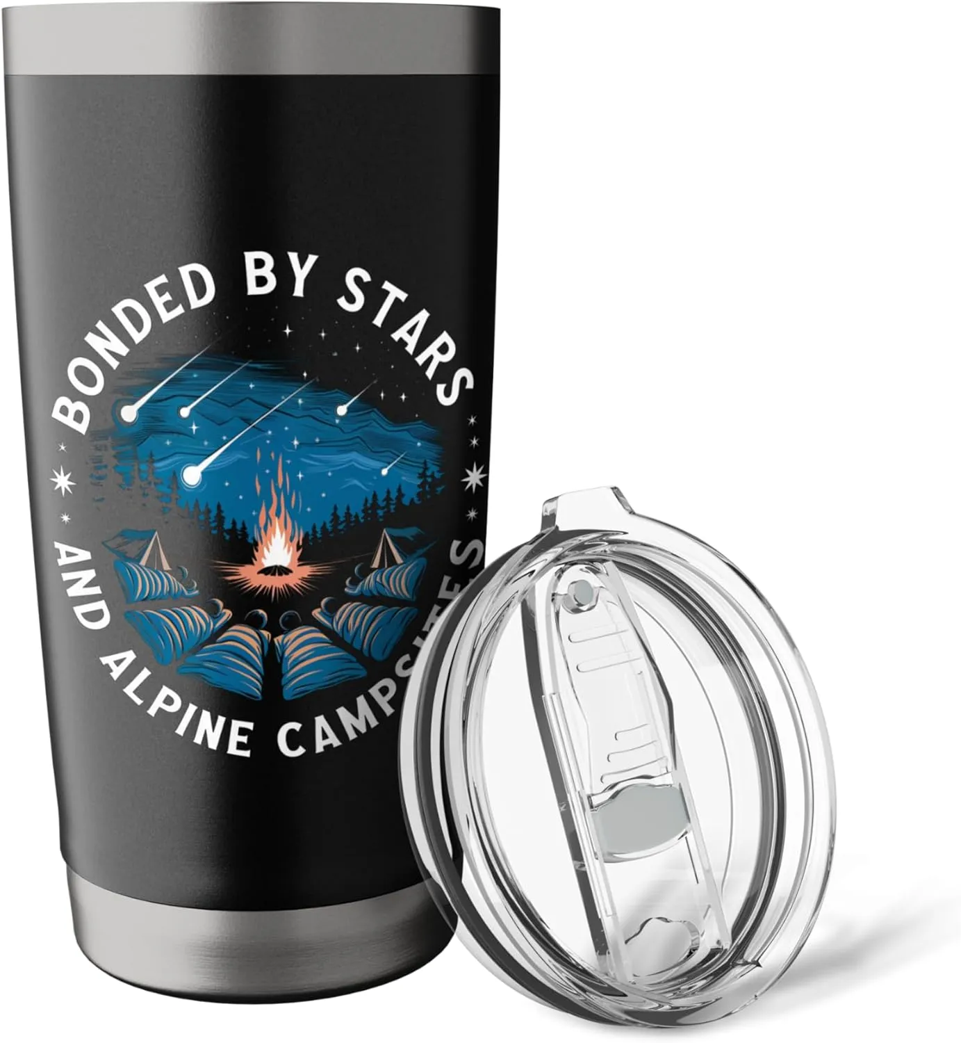 Bonded by Stars and Alpine Campsites Alpine Camping Stainless Steel Insulated Tumbler