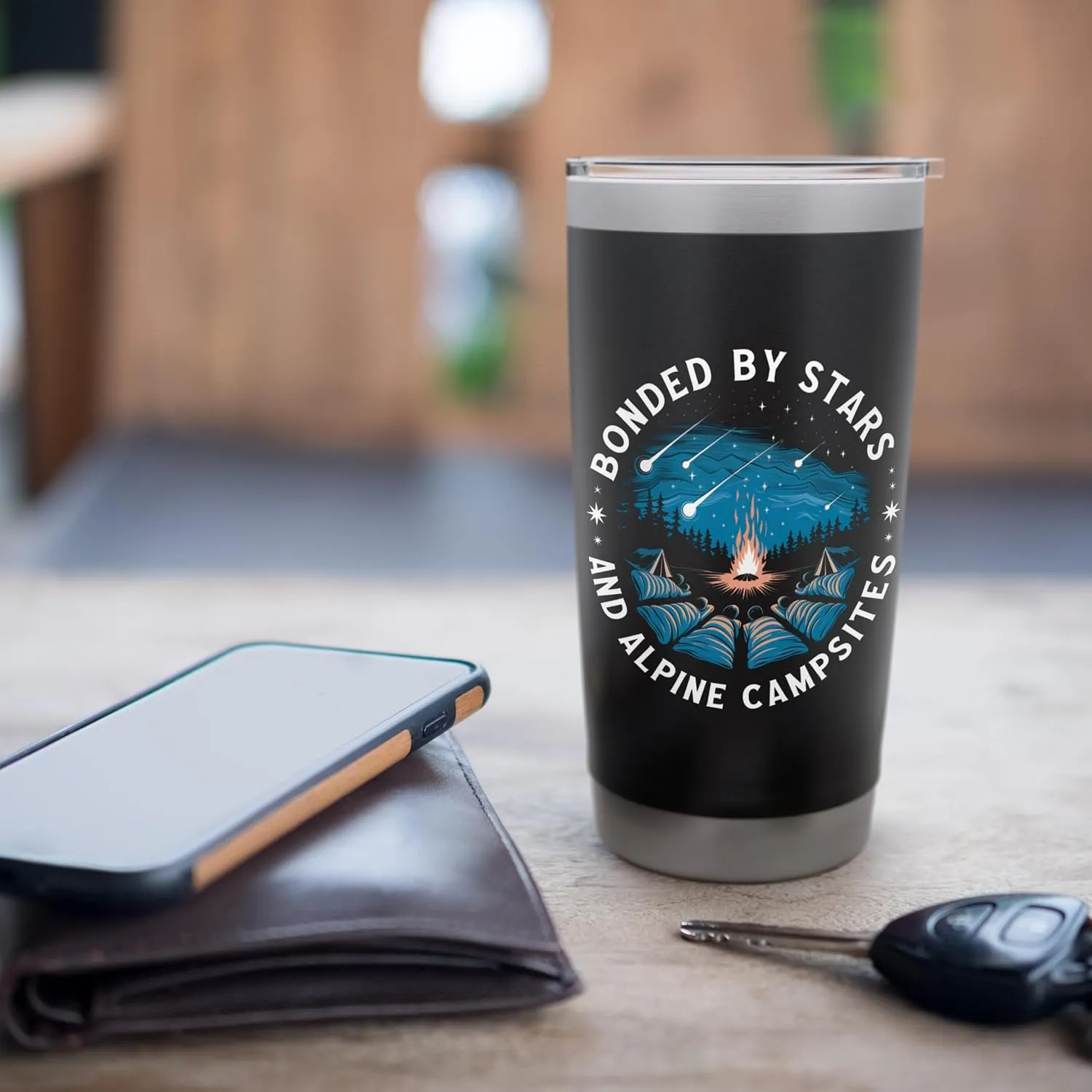 Bonded by Stars and Alpine Campsites Alpine Camping Stainless Steel Insulated Tumbler