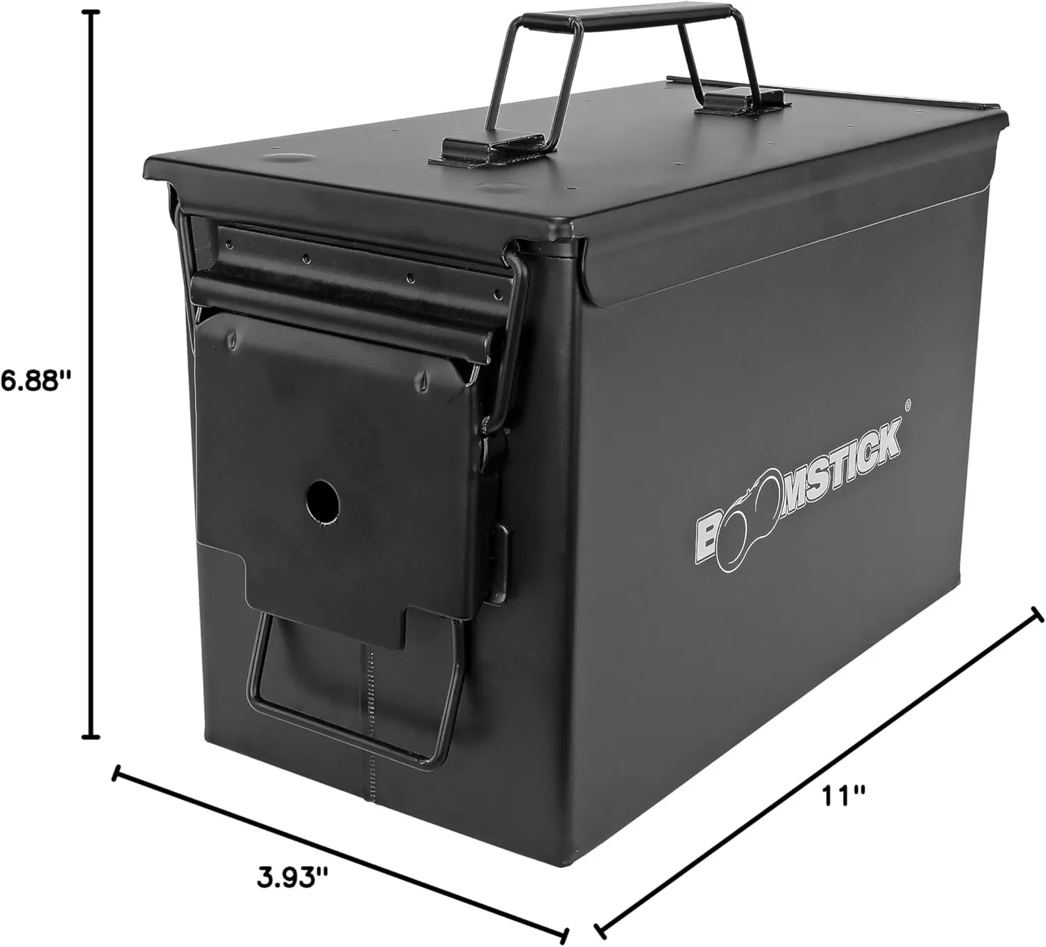 BOOMSTICK Ammo Storage Box, Lockable Ammo Can, Stackable Ammo Container for Shotgun & Pistol Ammunition, Water Resistant Metal Ammo Storage Box