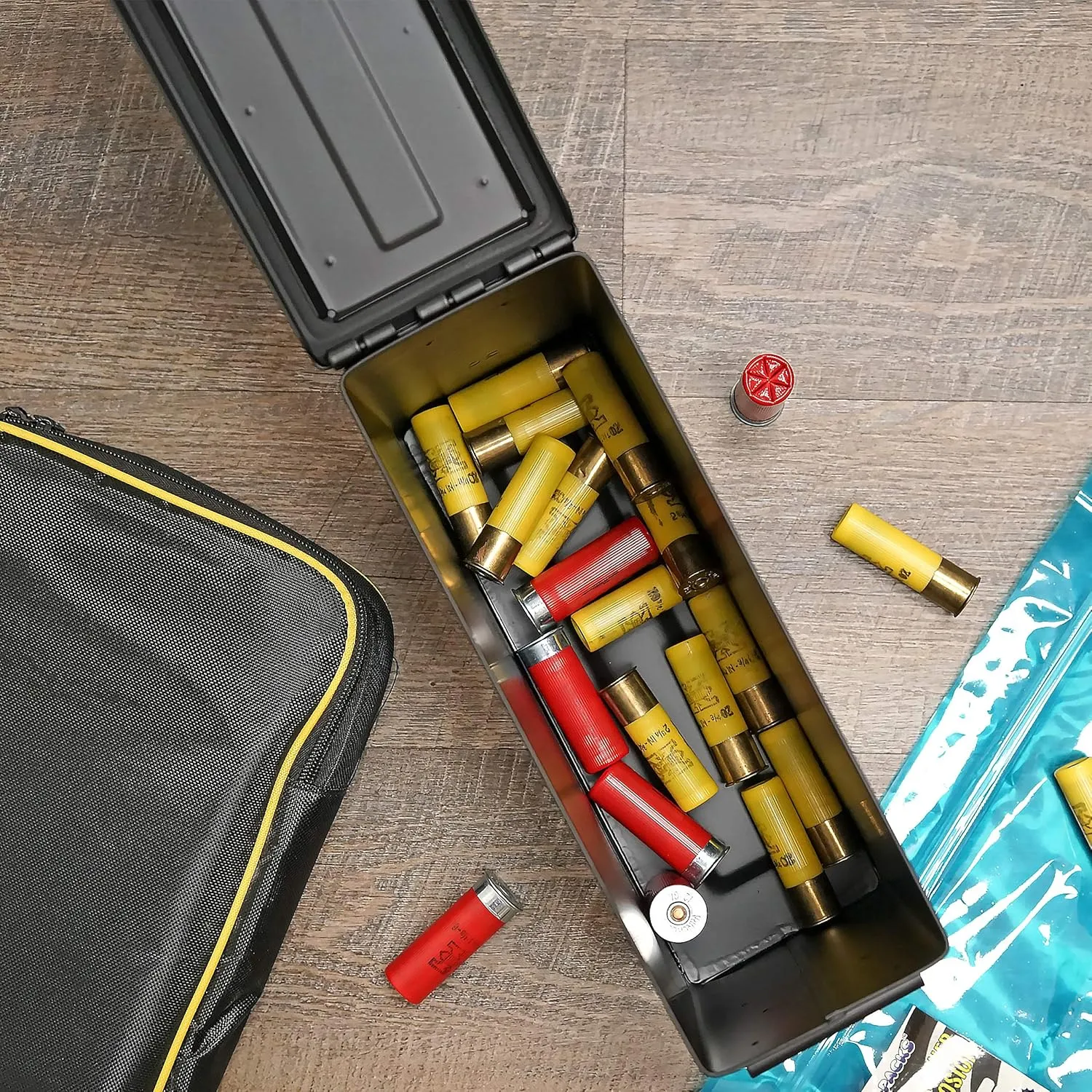 BOOMSTICK Ammo Storage Box, Lockable Ammo Can, Stackable Ammo Container for Shotgun & Pistol Ammunition, Water Resistant Metal Ammo Storage Box