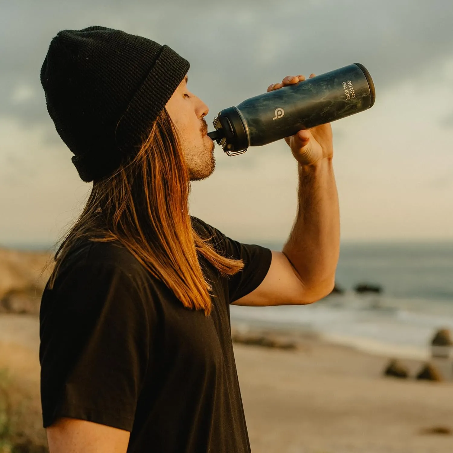 BOTTLE BOTTLE 24oz Insulated Water Bottle Stainless Steel Sport Water Bottle with Straw and Adjustable Lid Daily Pill Organizer