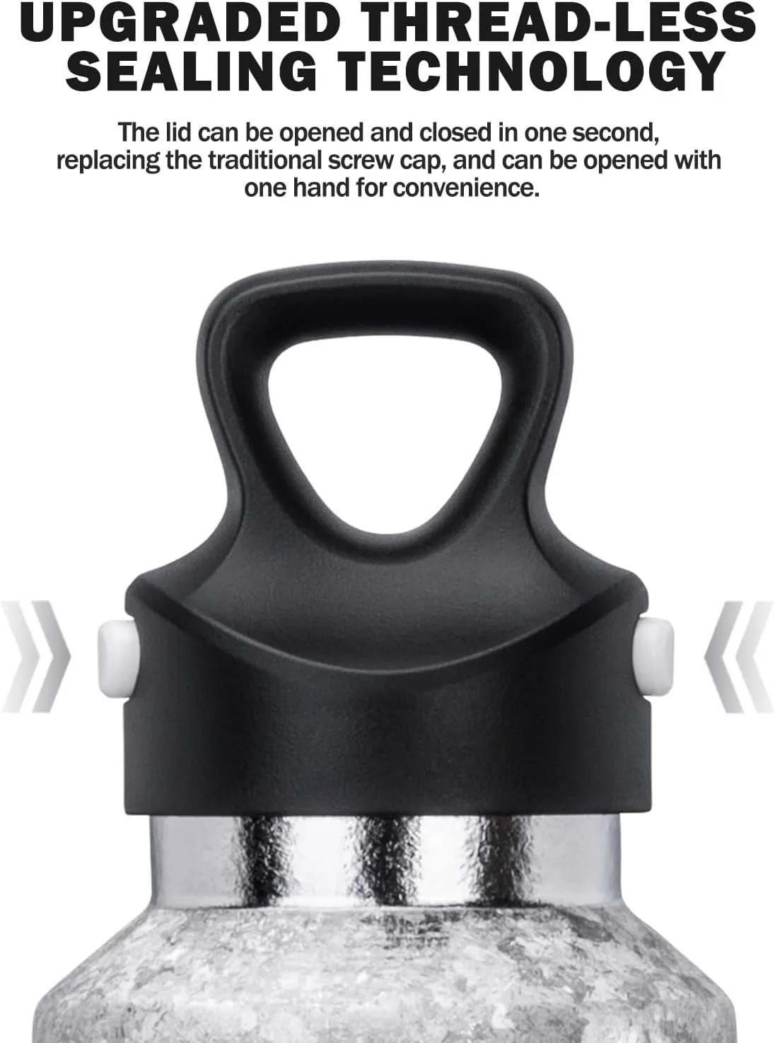 Boundless Voyage Titanium Vacuum Water Bottle Double-Walled Insulated Cup Lightweight and Leak-Proof Travel Outdoor Office School Sport Bottle (600ml silver)