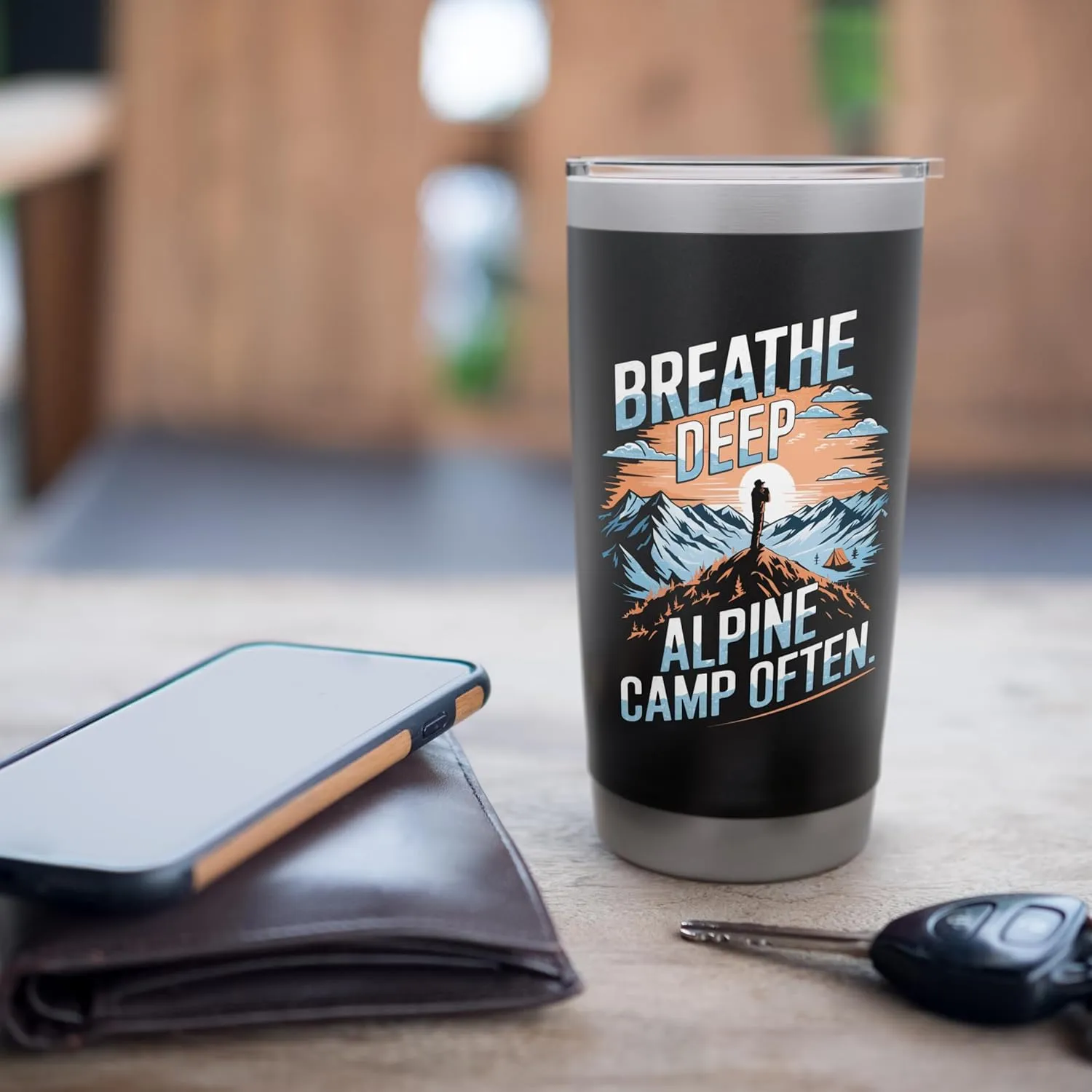 Breathe Deep Alpine Camp Often Alpine Camping Stainless Steel Insulated Tumbler