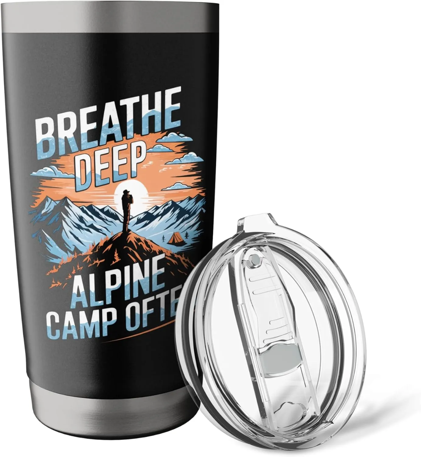 Breathe Deep Alpine Camp Often Alpine Camping Stainless Steel Insulated Tumbler