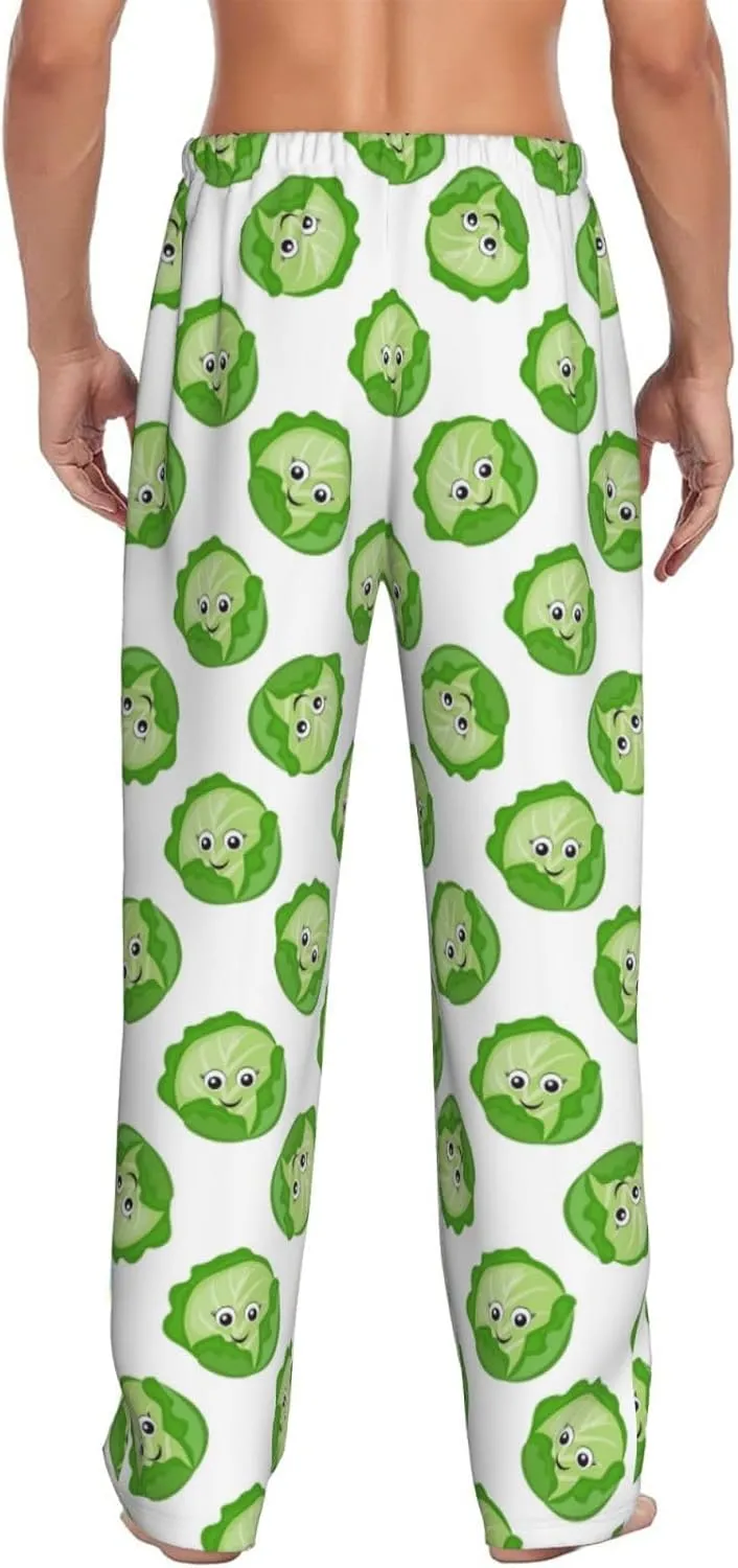 Bright Cabbage Cute Eyes Funny Mens Pj Pants,Soft Men Lounge Pants,Mens Pajama Pants Bottoms,Sleep Pants For Men