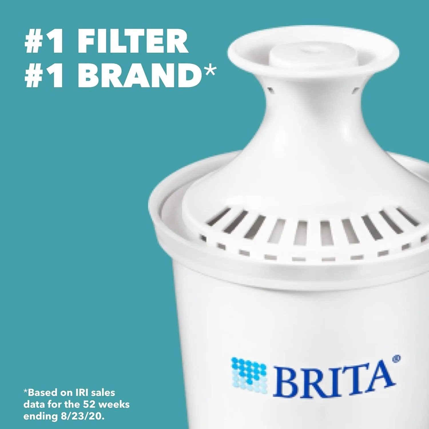 Brita Small 6 Cup Water Filter Pitcher, Made Without BPA, White, Metro, 4 Count Standard Replacement Filters