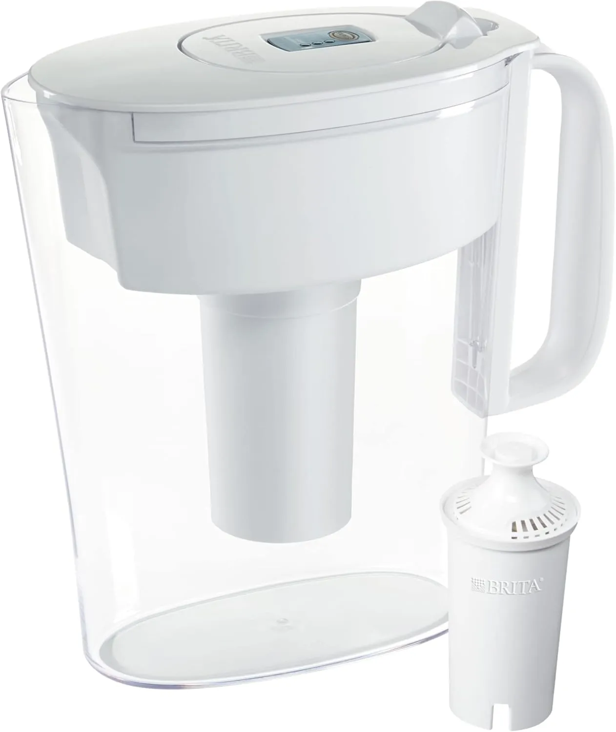 Brita Small 6 Cup Water Filter Pitcher, Made Without BPA, White, Metro, 4 Count Standard Replacement Filters