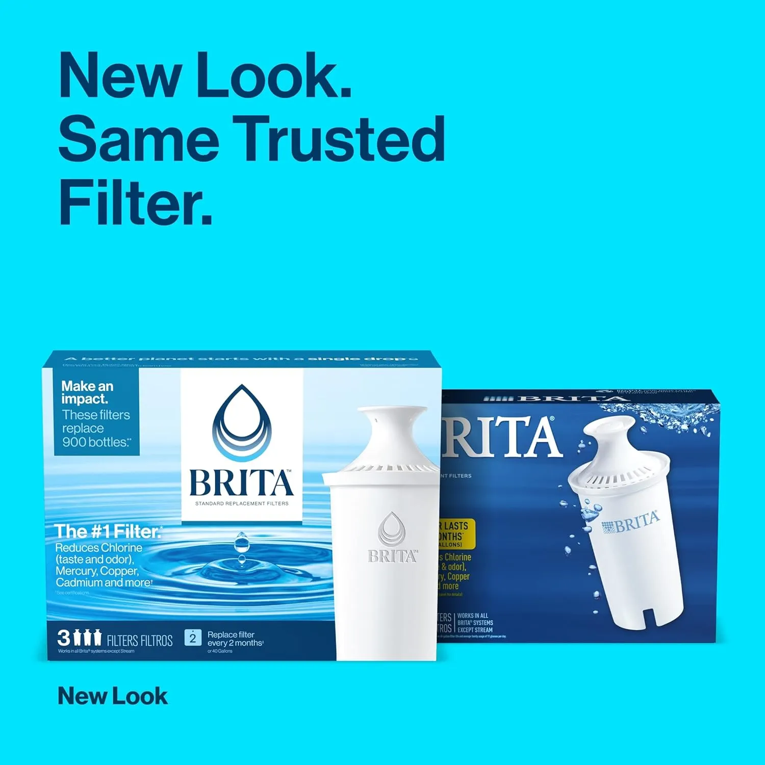 Brita Small 6 Cup Water Filter Pitcher, Made Without BPA, White, Metro, 4 Count Standard Replacement Filters