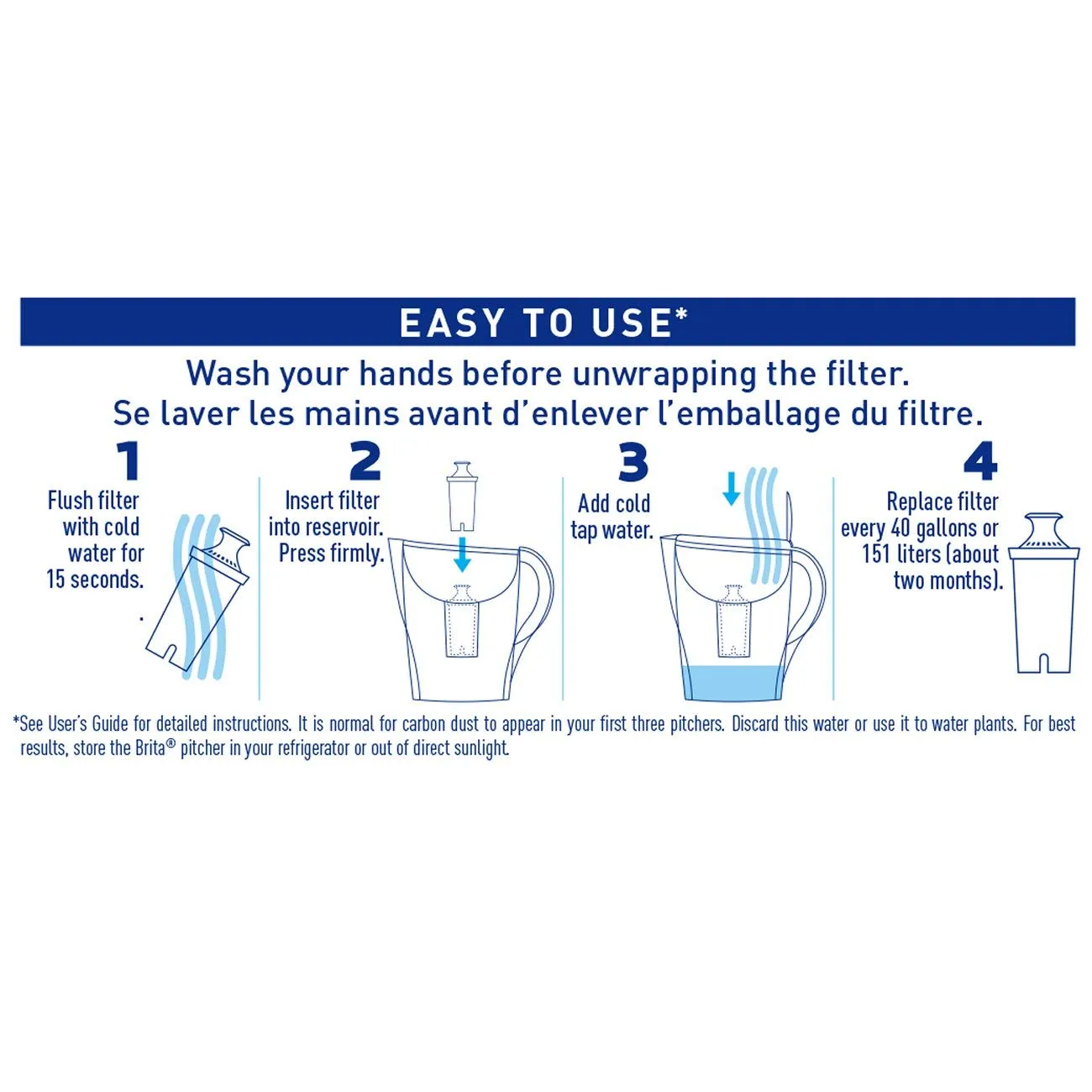 Brita Space Saver Water Filter Pitcher-Black-6 Cup