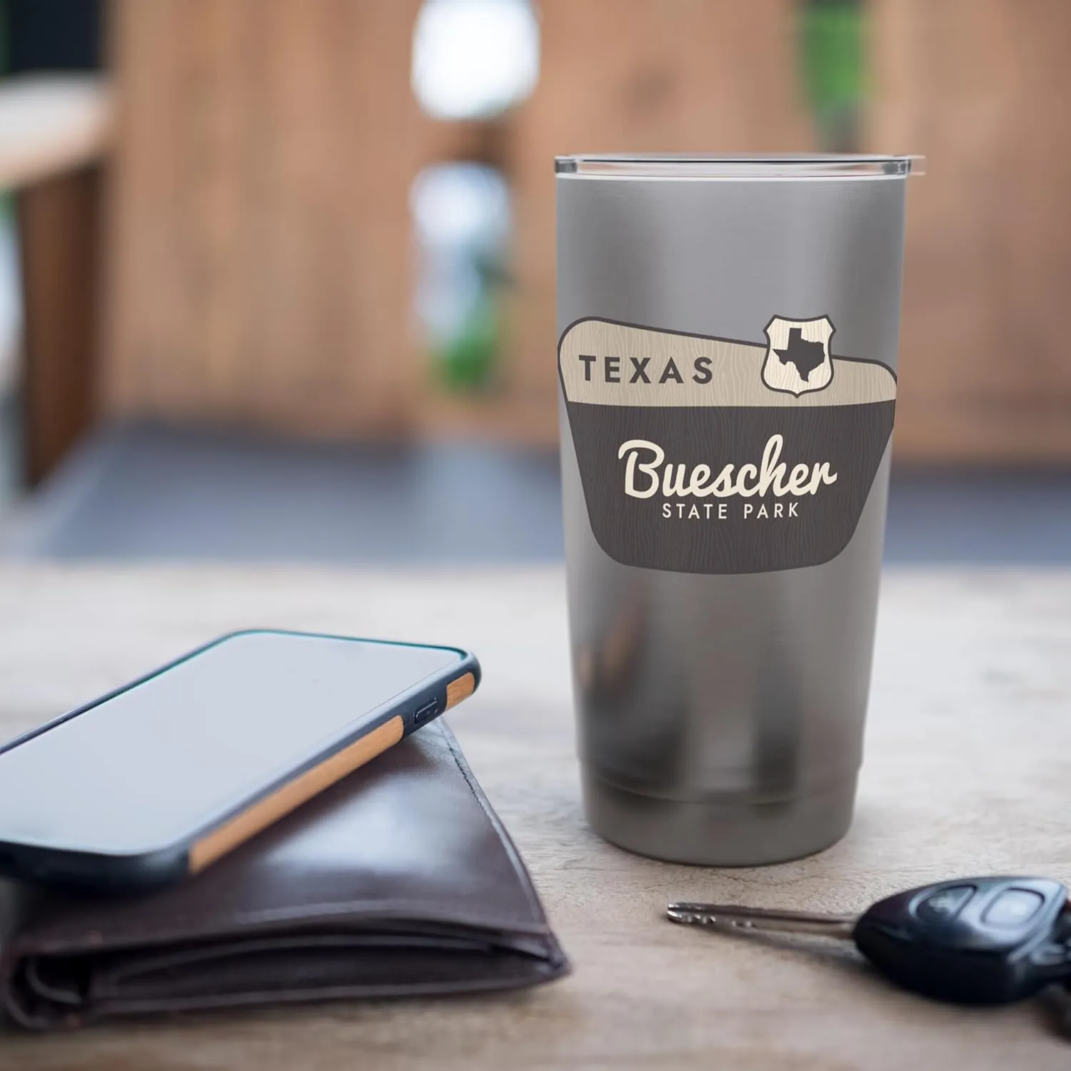 Buescher State Park Texas TX Welcome Sign Vacation Stainless Steel Insulated Tumbler