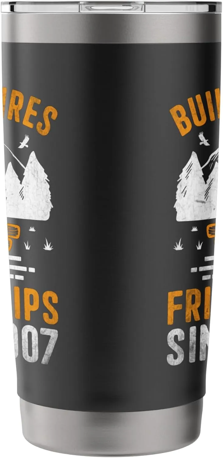 Building Fires And Friendships Since 2007 Camping Scout Stainless Steel Insulated Tumbler