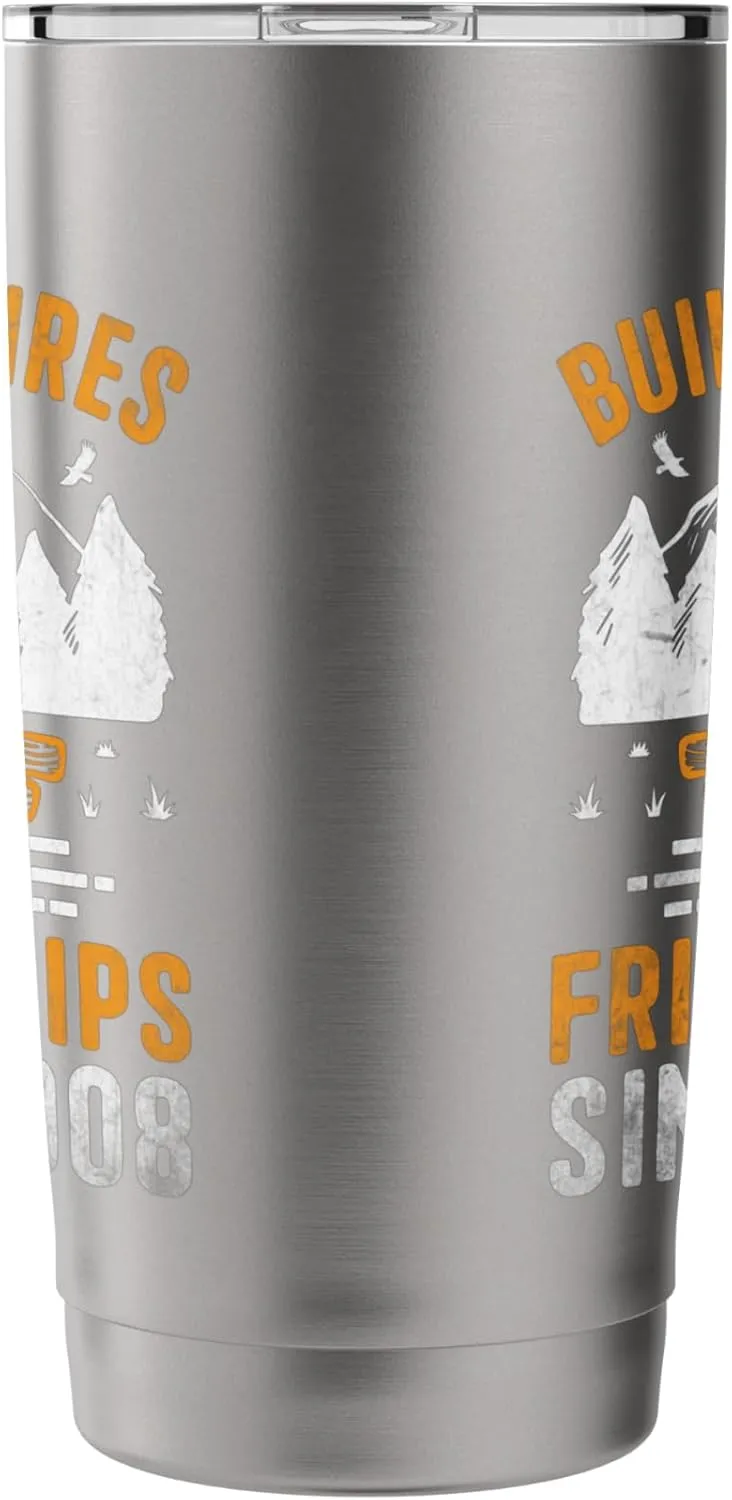 Building Fires And Friendships Since 2008 Camping Scout Stainless Steel Insulated Tumbler