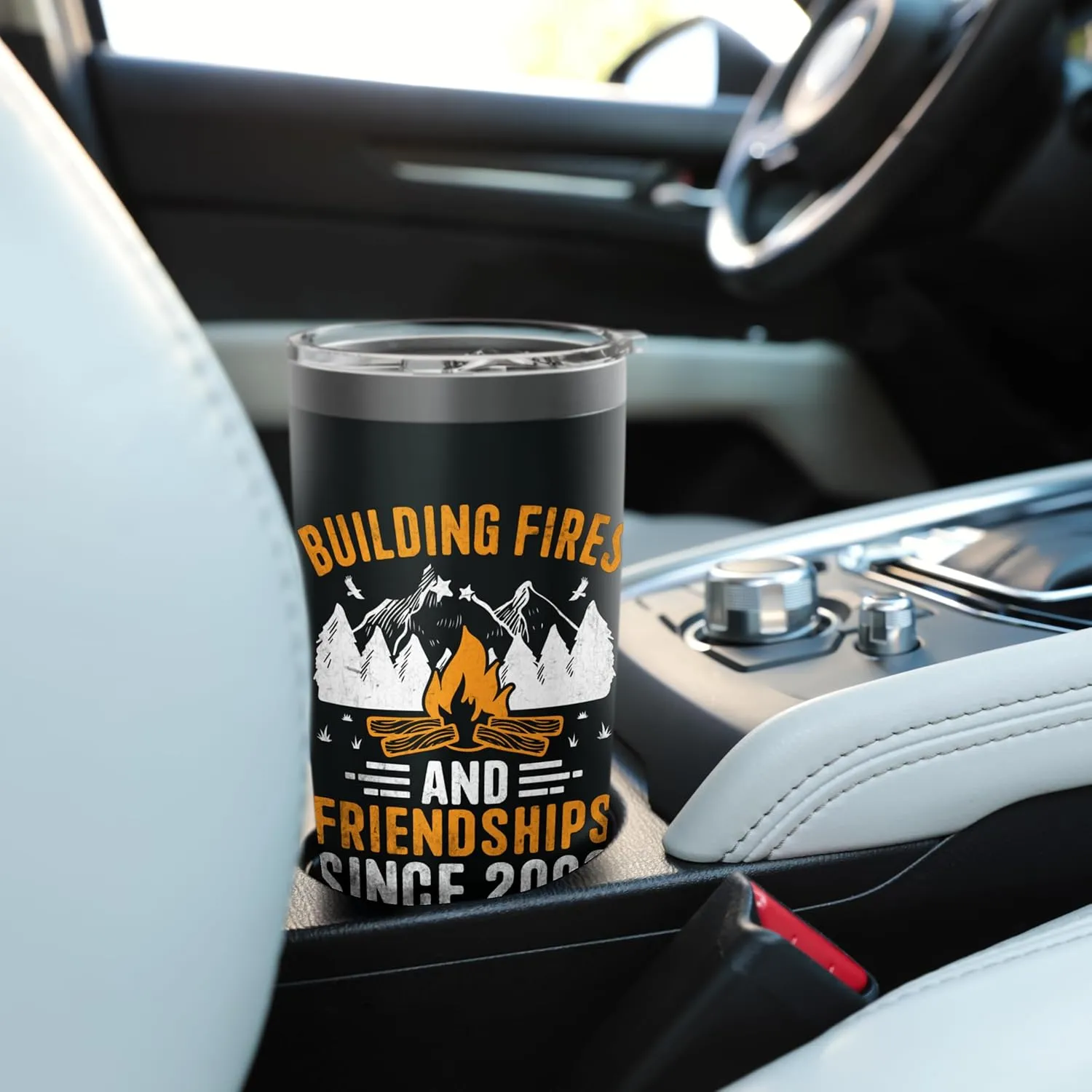 Building Fires And Friendships Since 2008 Camping Scout Stainless Steel Insulated Tumbler