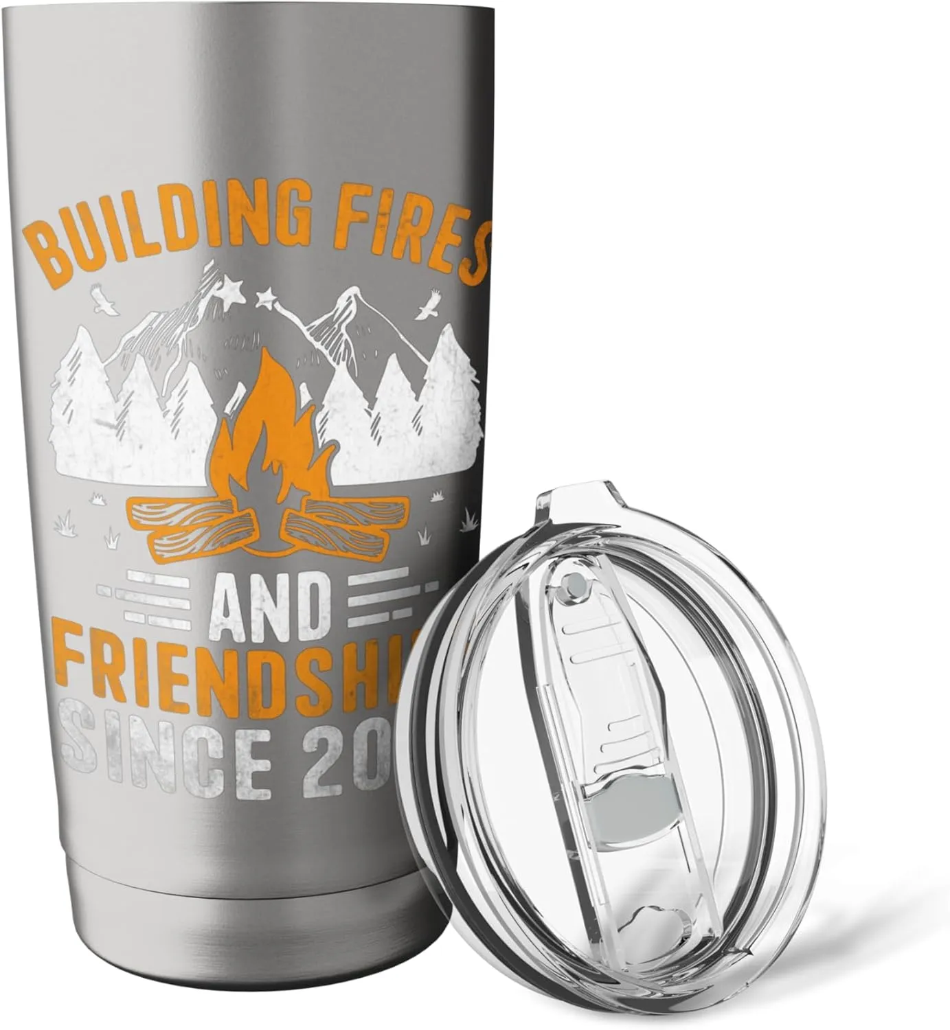 Building Fires And Friendships Since 2008 Camping Scout Stainless Steel Insulated Tumbler