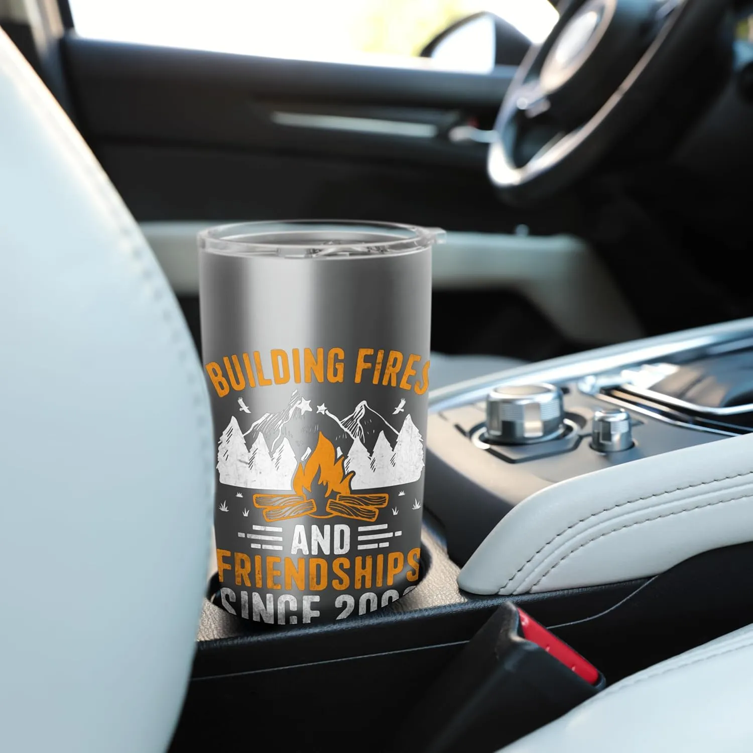 Building Fires And Friendships Since 2008 Camping Scout Stainless Steel Insulated Tumbler
