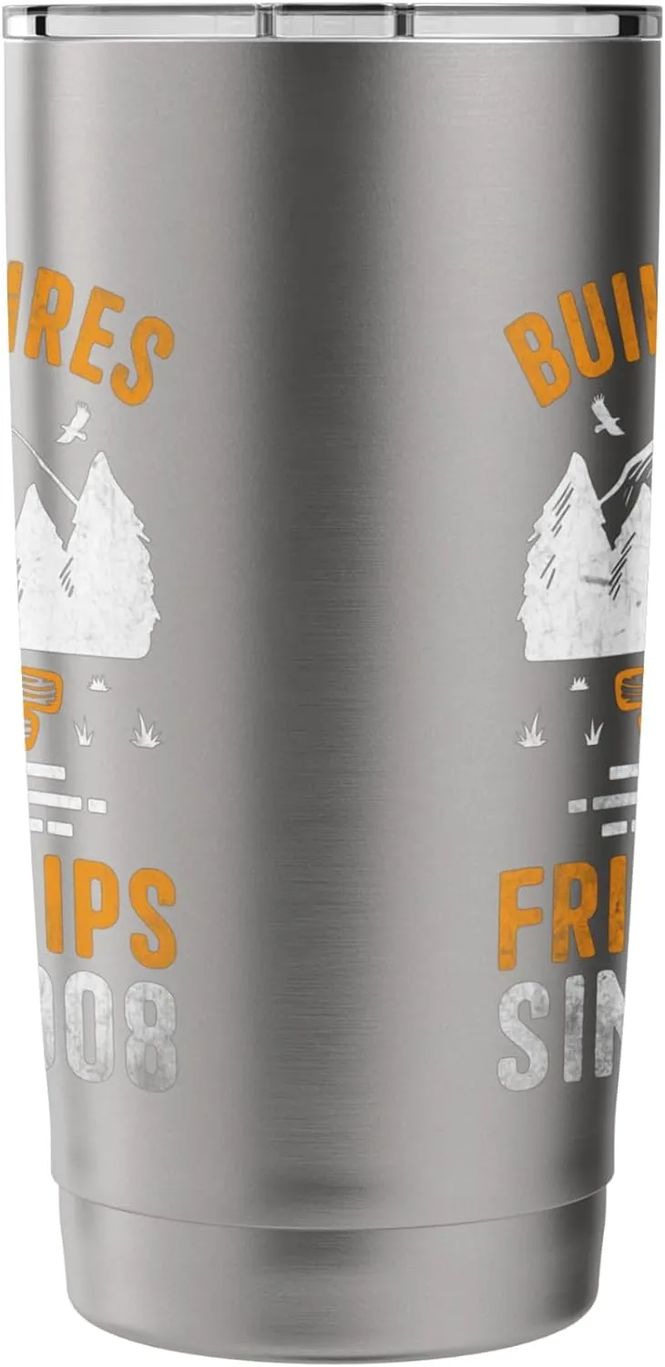 Building Fires And Friendships Since 2008 Camping Scout Stainless Steel Insulated Tumbler