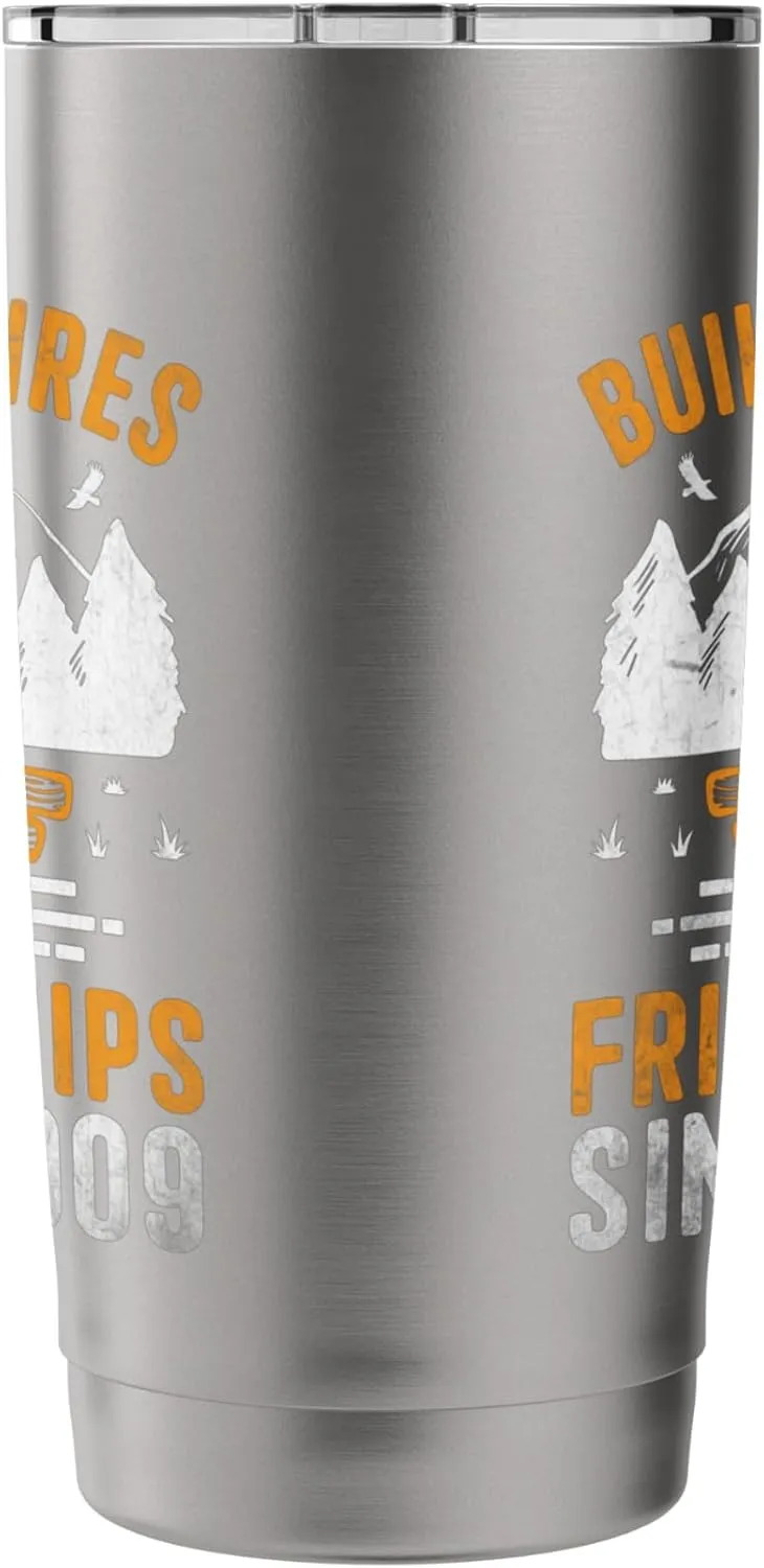 Building Fires And Friendships Since 2009 Camping Scout Stainless Steel Insulated Tumbler