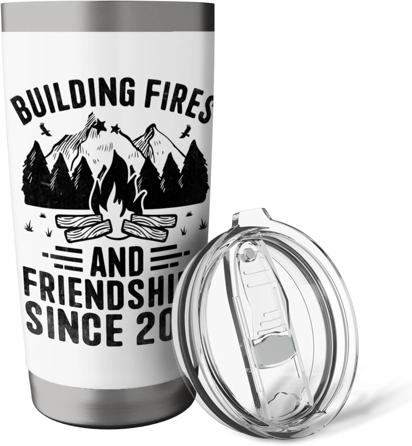 Building Fires And Friendships Since 2010 Camping Scout Stainless Steel Insulated Tumbler