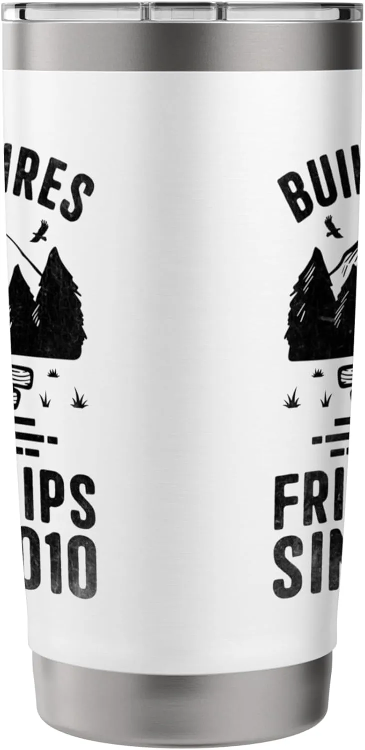Building Fires And Friendships Since 2010 Camping Scout Stainless Steel Insulated Tumbler