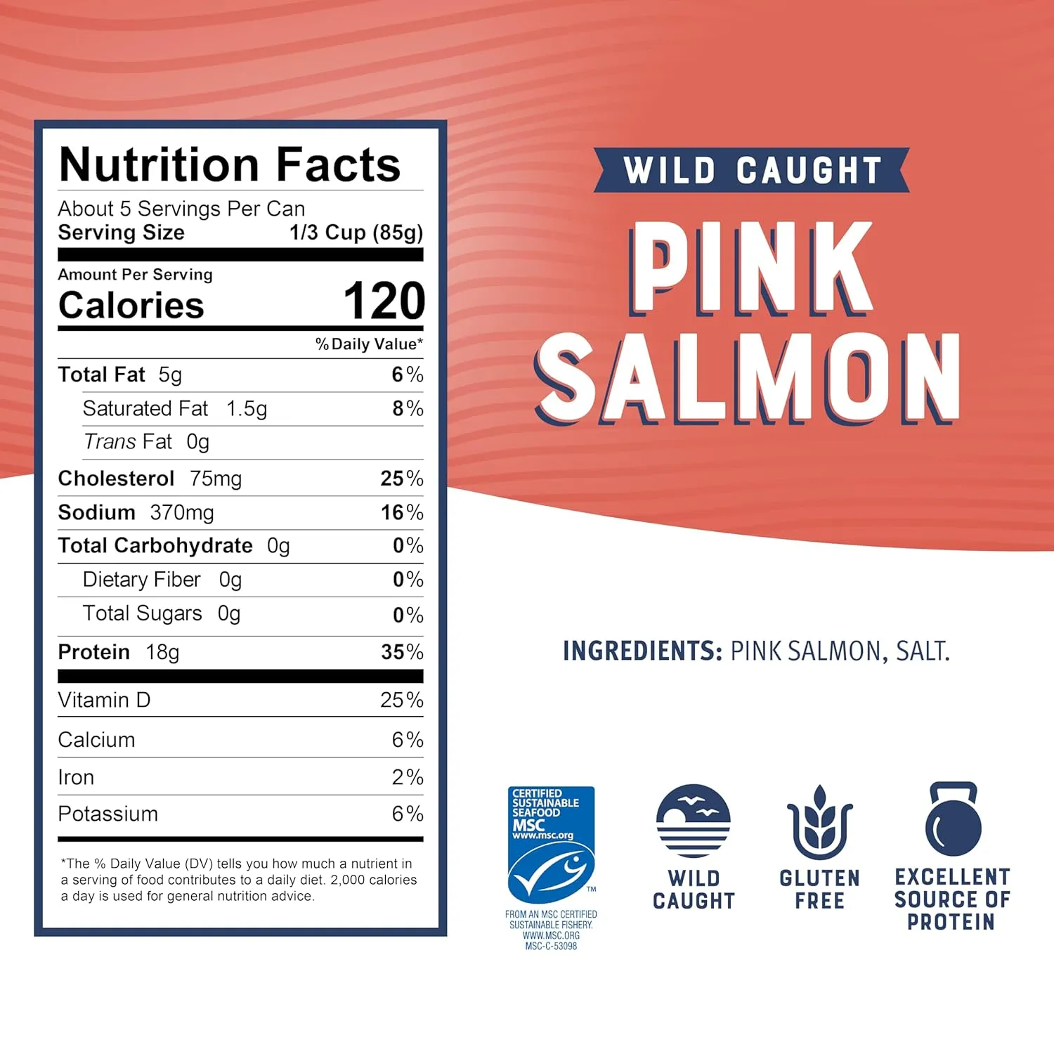 Bumble Bee Canned Pink Salmon, 14.75 oz Cans (Pack of 12) - Premium Wild Caught Salmon with Skin & Bones - 18g Protein per Serving - MSC Certified Sustainable Seafood, Non-GMO, Gluten Free, Kosher