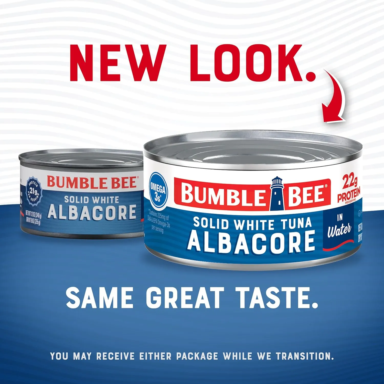 Bumble Bee Solid White Albacore Tuna in Water, 12 oz Can (Pack of 12) - Wild Caught Tuna - 22g Protein per Serving, High in Omega-3s - Non-GMO Project Verified, Gluten Free, Kosher