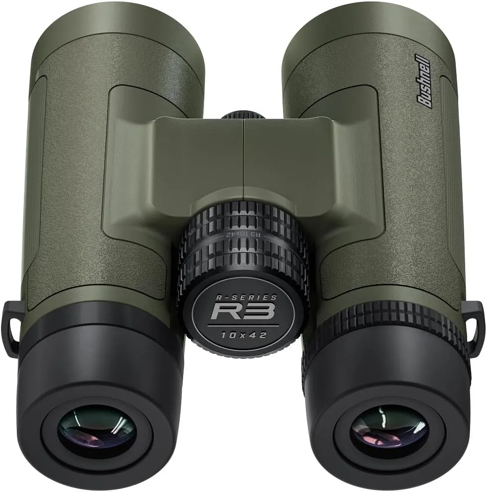 Bushnell R3 Binoculars with Vault Lite Bino Chest Harness, HD Optical System, Fully Multi-Coated Lenses, EXO Barrier, IPX7 Waterproof - Binoculars for Bird Watching and Wildlife Observation
