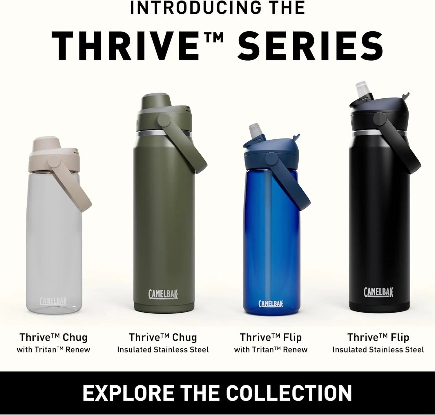 CamelBak Thrive Chug 32oz Water Bottle with Tritan Renew - Leak Proof Lid, Clear