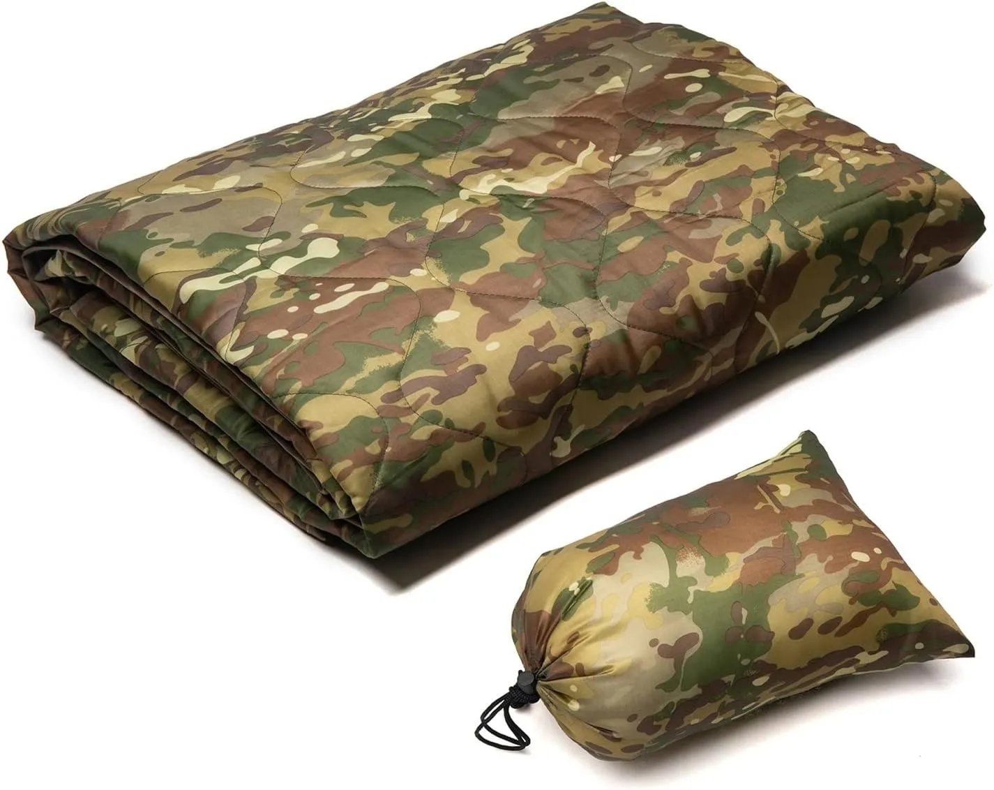 Camouflage Quilt Camping Blanket Beach Hiking Tourist Mattress Pad Portable Travel Picnic Mat Ground Sheet Sleep Cover (Color : BDU, Size : A)