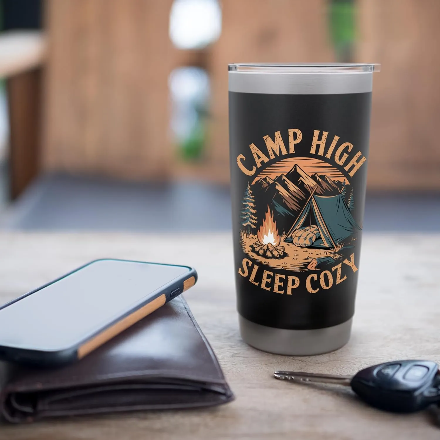 Camp High Sleep Cozy Alpine Camping Stainless Steel Insulated Tumbler