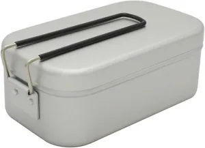 Camping Bento Box Tin Aluminum Alloy Camping Lunch Box with Steaming Rack for Camping Hiking Backpacking Traveling