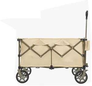 Camping Cart 80L Folding Trolley Portable Ultralight Shopping Pushcart Outdoor Picnic Beach Wagon Trailer Car