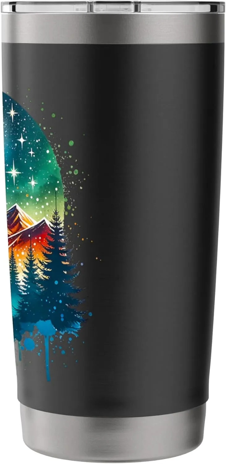 Camping Couple Adventure Forest Mountain Hiking Camping Camp Stainless Steel Insulated Tumbler