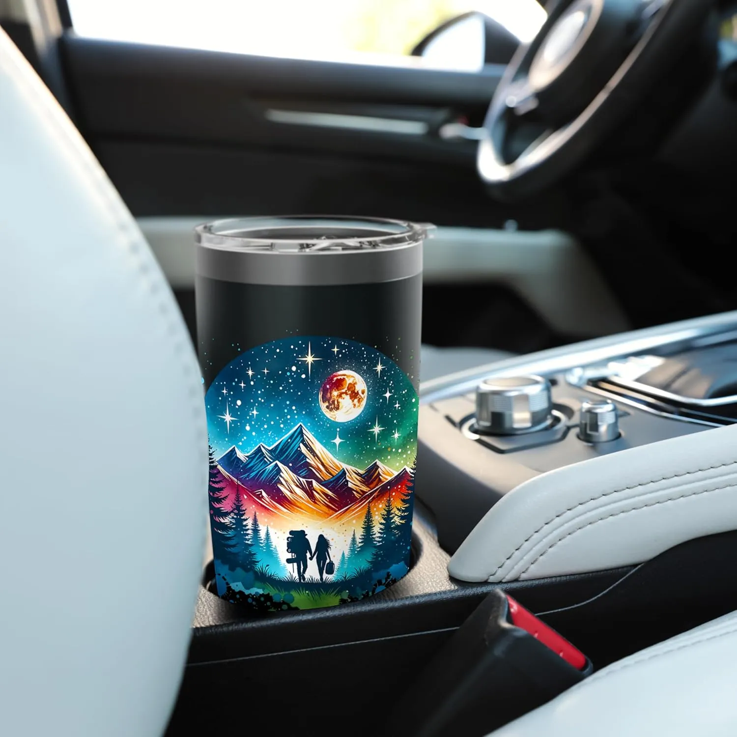 Camping Couple Adventure Forest Mountain Hiking Camping Camp Stainless Steel Insulated Tumbler