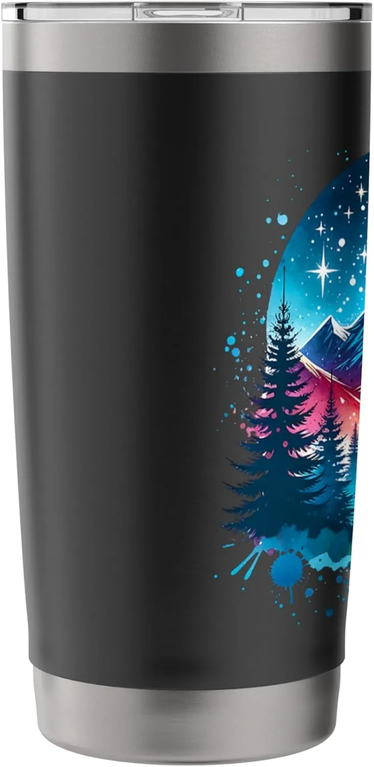 Camping Couple Adventure Forest Mountain Hiking Camping Camp Stainless Steel Insulated Tumbler
