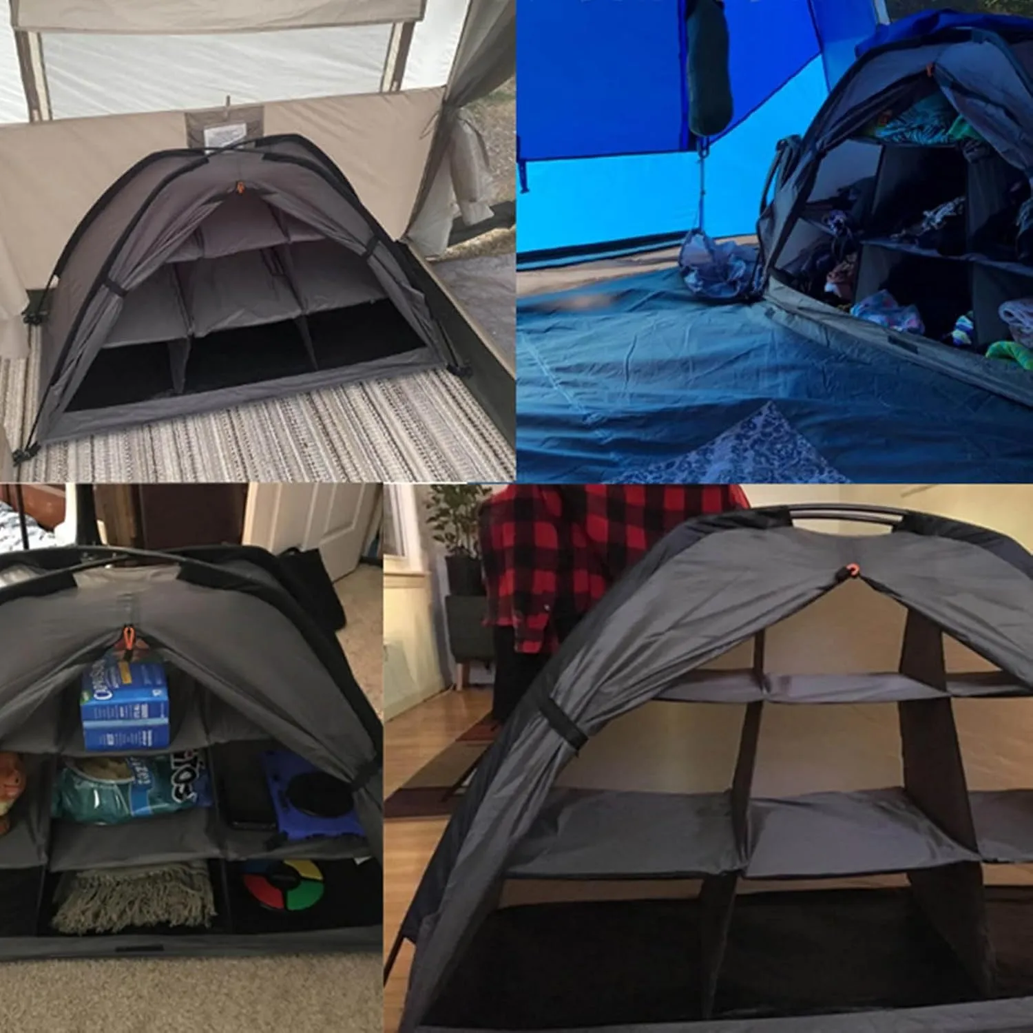 Camping Shoes Organizer, 9 Shelf Camping Shoes Storage Tent Large Capacity Foldable Portable Camping Storage Cabinet