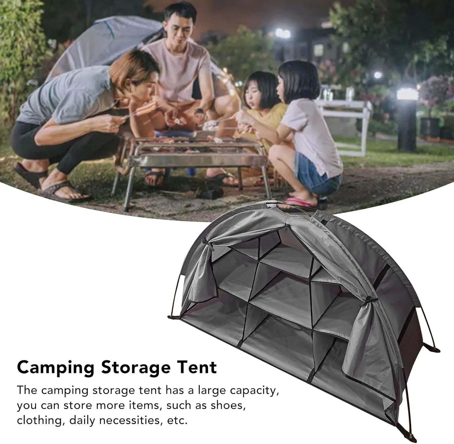 Camping Shoes Organizer, 9 Shelf Camping Shoes Storage Tent Large Capacity Foldable Portable Camping Storage Cabinet