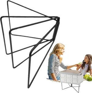 Camping Storage Box Stand - Foldable Cooler Stand | Anti-Moisture Quick Unfold Storage Rack, Quick Unfold Box Stand with Non-Slip Mat Carry Bag, Insulated Storage Box Base, Stainless Folding Stand