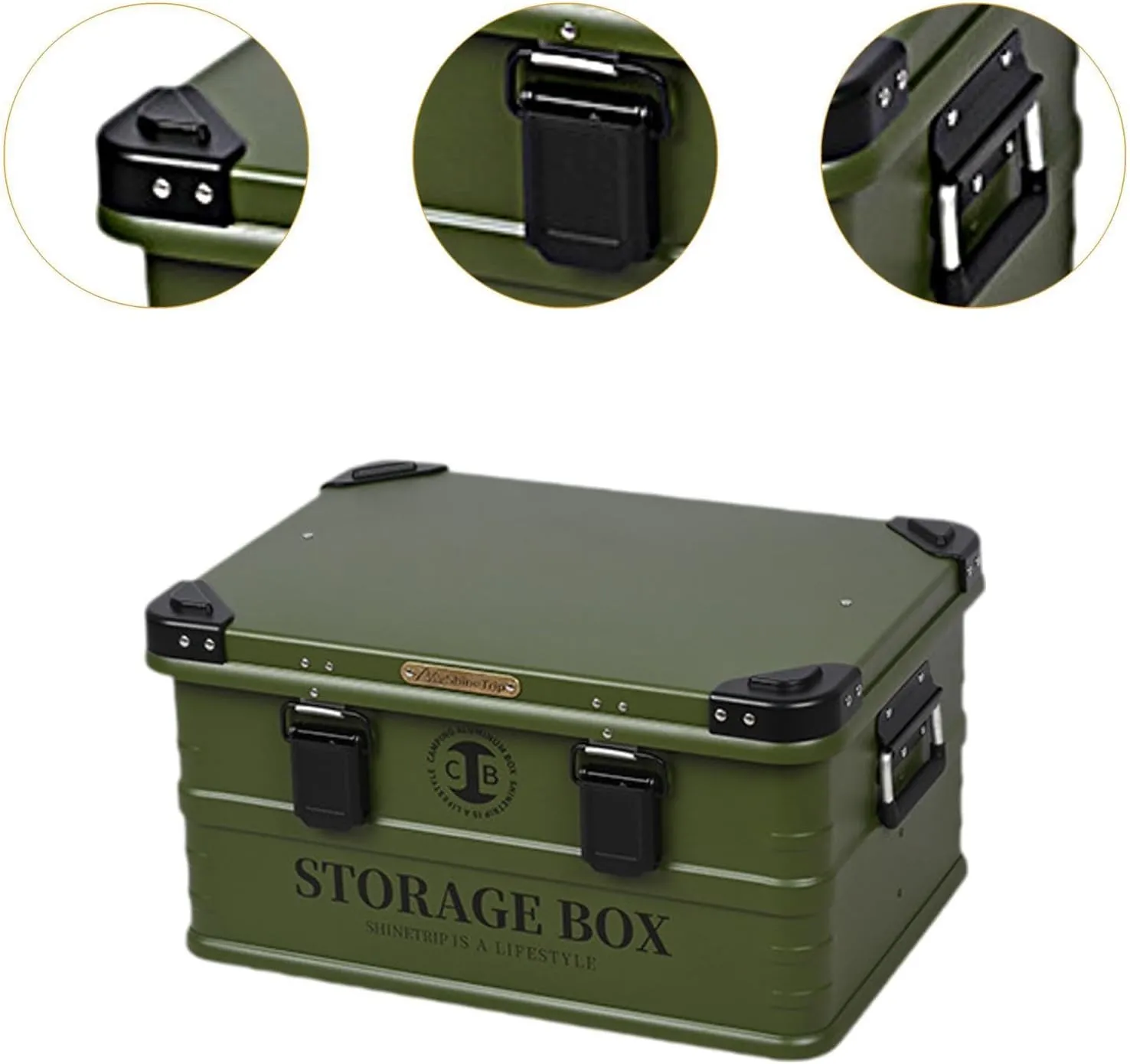 Camping Storage Box Storage Bin Versatile Stackable Container Car Trunk Organizer for Picnic Fishing Outdoor Barbecue Grocery, M Green