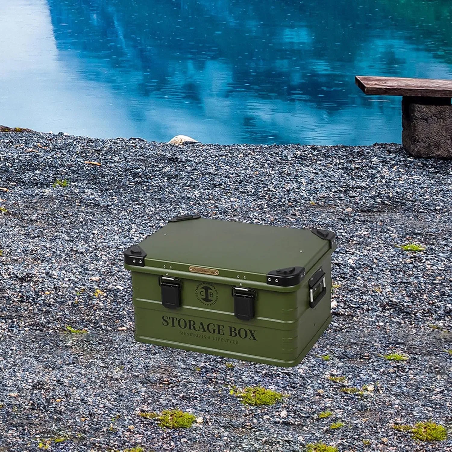 Camping Storage Box Storage Bin Versatile Stackable Container Car Trunk Organizer for Picnic Fishing Outdoor Barbecue Grocery, M Green