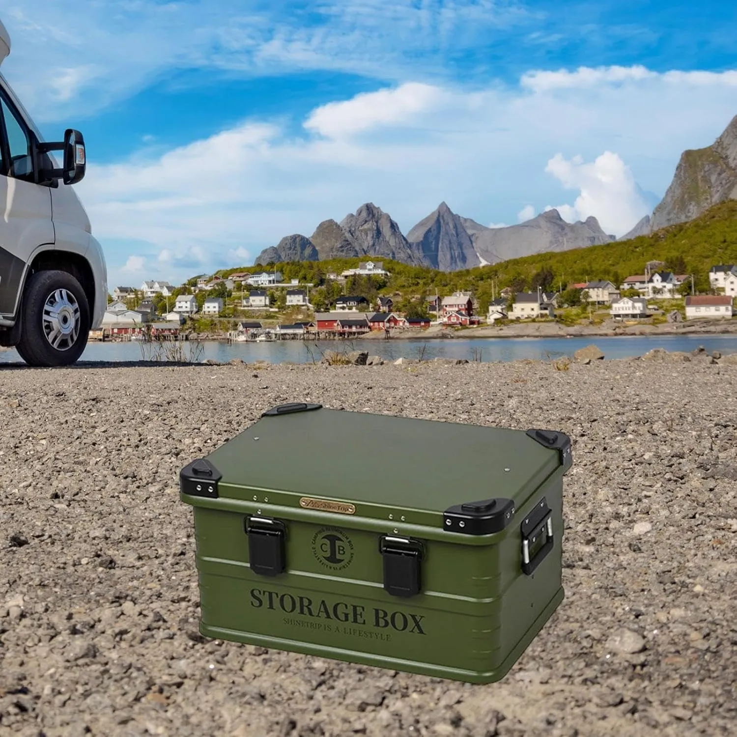 Camping Storage Box Storage Bin Versatile Stackable Container Car Trunk Organizer for Picnic Fishing Outdoor Barbecue Grocery, M Green
