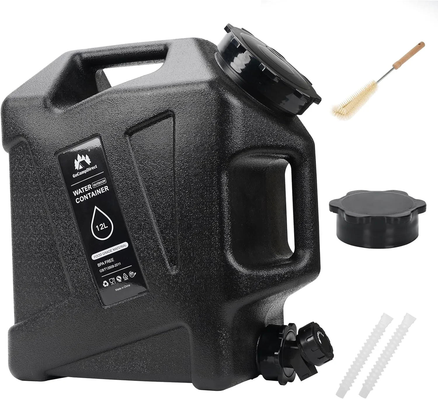 Camping Water Container - 3.2 Gallan Water Jug with Spigot| Portable Water Tank for Outdoor Hiking Picnic Supplies-Black