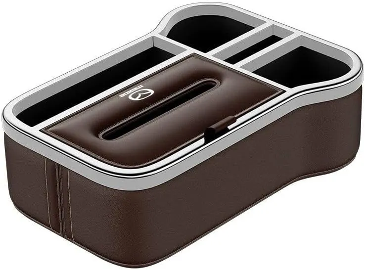 Car Armrest Organizer for Mazda Biante 2008-2018, Car Storage Organizer Between Seats Center Console Organizer Tray with Cup Holder Tissue Box Phone Slot