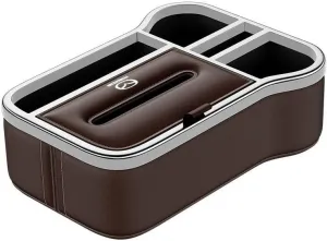 Car Armrest Organizer for Mazda Biante 2008-2018, Car Storage Organizer Between Seats Center Console Organizer Tray with Cup Holder Tissue Box Phone Slot
