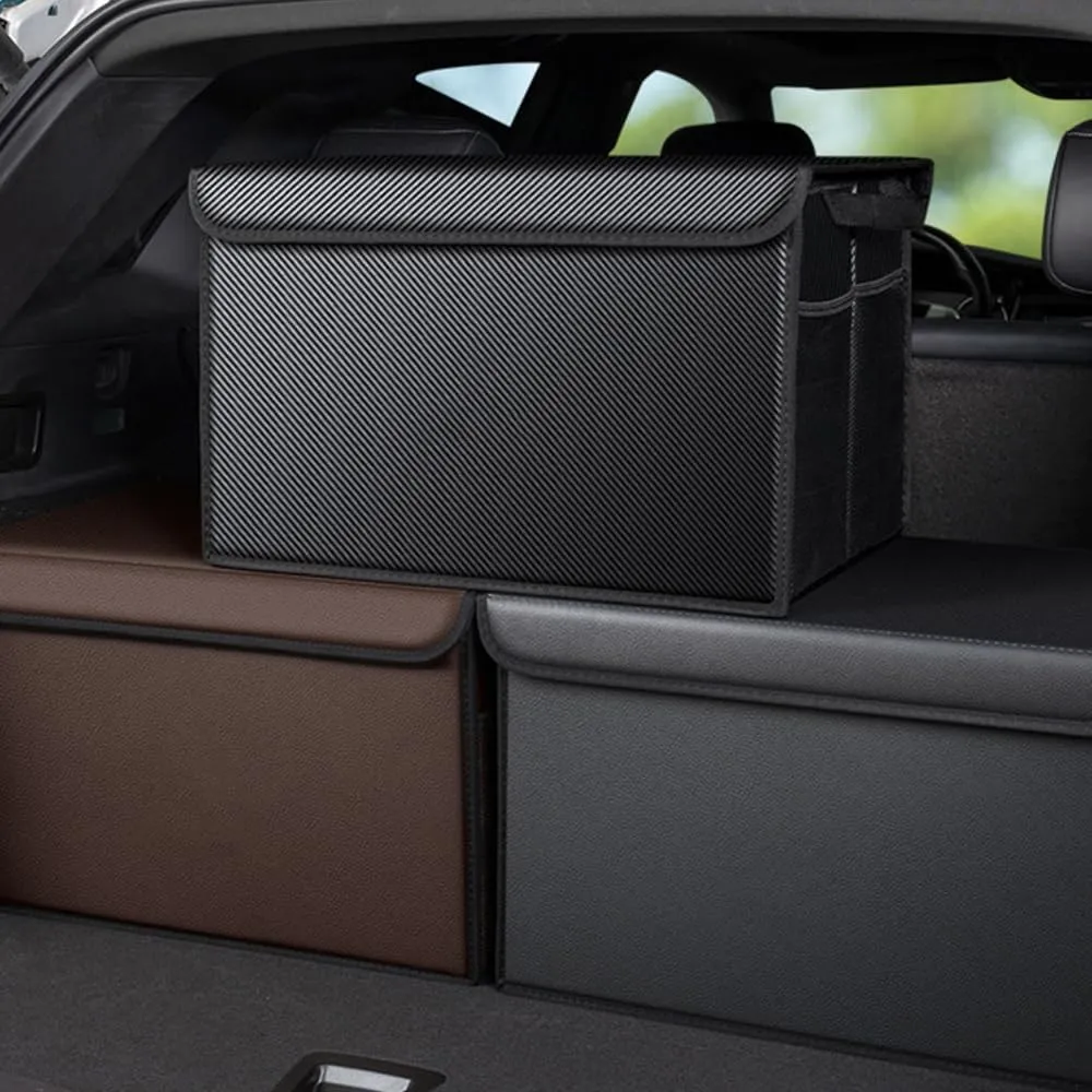 Car Boot Organiser for Mercury Colony Park/Comet/Cougar/Custom/Eight/Monterey, Durable Car Boot Tidy Collapsible Easy to Use,D Carbon Fiber
