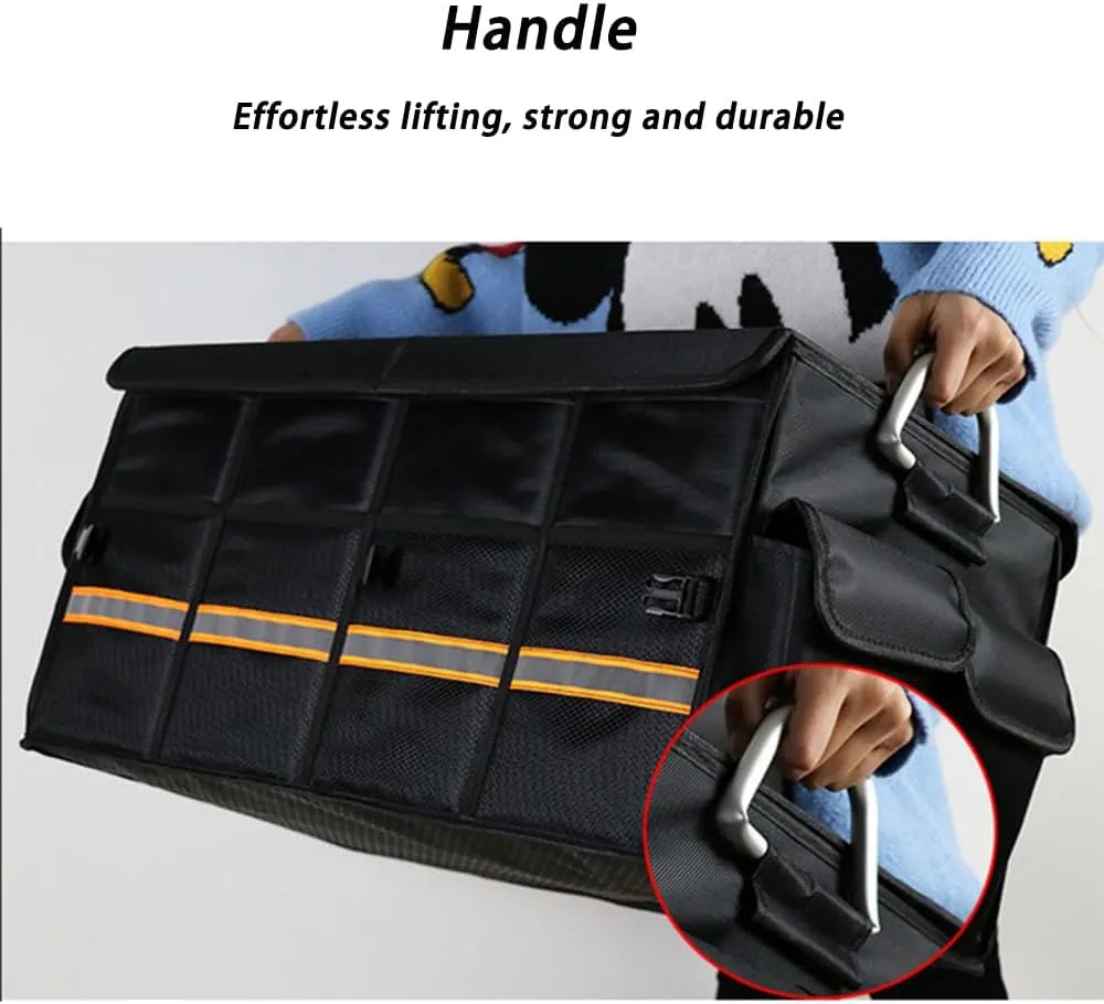 Car Boot Organiser for Mercury Grand Marquis/Marquis/Monarch/Montclair/Montego, Durable Car Boot Tidy Collapsible Easy to Use,B Grey-C Large